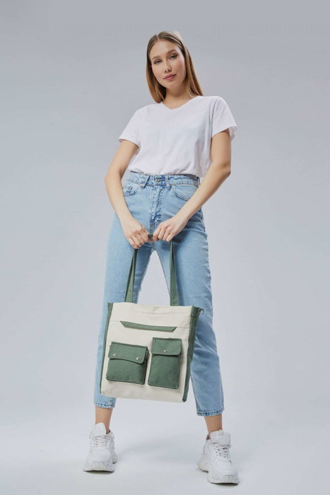 Zoozie Bags Bolsa Tote de Lona Verde